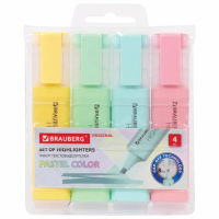 Набор текстовыделителей Brauberg Original Pastel 4 цвета, 1-5 мм
