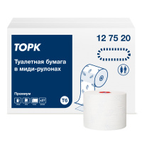 Туалетная бумага Tork Premium T6, 127520, в рулоне, 90м, 2 слоя, белая