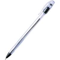 Ручка шариковая Crown Oil Jell черная, 0.7мм, прозрачный корпус