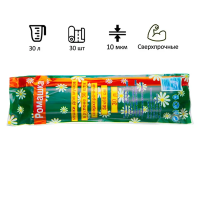 Мешки для мусора Ромашка 30л, ПНД, 50х57.5см, 10мкм, 30шт, черного цвета, в рулоне