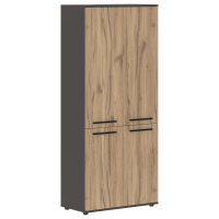 Шкаф высокий широкий EHCS 85.3 Дуб Денвер светлый/Черный/Мокко 852х430х1967 EDIS