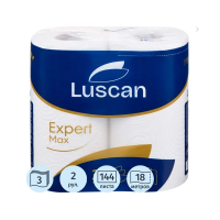 Бумажные полотенца Luscan Expert Max в рулоне, 18м, белые, 3 слоя, 2 рулона
