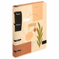 Тетрадь на кольцах А5 160х212 мм, 120 листов, картон, фольга, клетка, BRAUBERG, 'Pretty woman', 4047