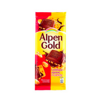 Шоколад Alpen Gold соленый арахис/крекер, 85г
