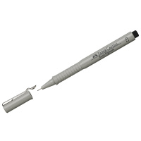 Ручка капиллярная Faber-Castell Ecco Pigment черная, 0.2мм, серый корпус