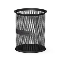 Стакан для ручек Erich Krause Steel 90х100мм, черная, круглая, металлическая сетка