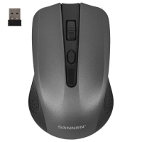 Мышь беспроводная SONNEN V99, USB, 1000/1200/1600 dpi, 4 кнопки, оптическая, серая, 513528