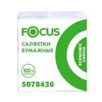 Салфетки сервировочные Focus 20х24см, белые, 1 слой, 100шт/уп