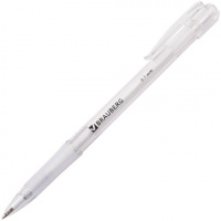 Шариковая ручка автоматическая Brauberg Department синяя, 0.35мм, прозрачный корпус
