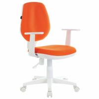 Кресло BRABIX 'Fancy MG-201W', с подлокотниками, пластик белый, оранжевое, 532410, MG-201W_532410