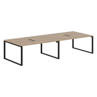 Стол 4-х местный EQWST 3513 Дуб Денвер светлый/Черный 3526х1346х750 EDIS