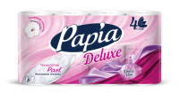 Туалетная бумага Papia Deluxe Dolce в рулоне, 4 слоя, белая, 8 рулонов