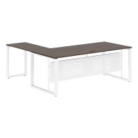 Стол руководителя ECT 2019M Дуб Денвер темный/Белый 2000х1900х750 ENIO