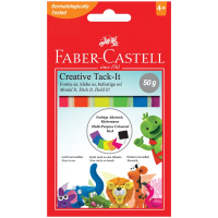 Масса для приклеивания Faber-Castell 'Tack-It Creative', 50г., цветная, картон. уп., европодвес