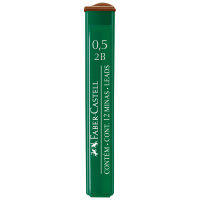 Грифели для механических карандашей Faber-Castell Super-Polymer 2B, 0.5мм, 12шт