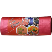 Мешки для мусора ПНД 60л 10мкм 20шт/рул красный 58х68см_СПБ