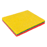 Губка для мытья посуды Vclean Тайфун абразивные, 10х12см, многоцветные, 3шт/уп