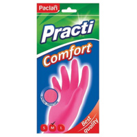 Перчатки латексные хозяйственные Paclan Practi Comfort р.M, х/б напыление