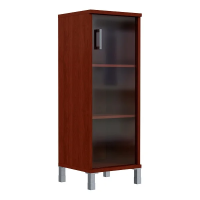 Шкаф-колонка средний Skyland Born B421.8, бургунди, 475х450х1286мм, с тонированным стеклом, правый