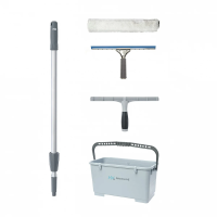 Набор для мытья окон Hq Profiline №6, фиксированный держатель, шубка, склиз, штанга, ведро, 75170