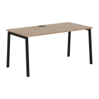 Стол прямой ELST 1580 Дуб Денвер светлый/Черный 1560х800х750 EDIS
