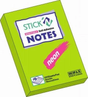 Блок для записей с клейким краем Scotch Stickin зеленый, 76х51мм, 100 листов