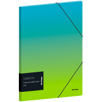 Папка для тетрадей на резинке Berlingo 'Radiance' А5+, 600мкм, голубой/зеленый градиент, с рисунком