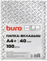 Файл-вкладыш А4 Buro тисненый, 40мкм, 100шт/уп