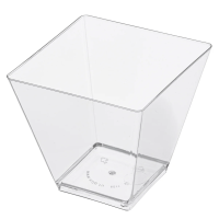 Форма для фуршета одноразовая Vzlp Чашка ромб из полистирола прозрачная 90мл, 25шт