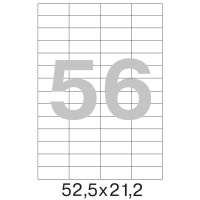 Этикетки самоклеящиеся Pro Mega Label 52.5х21.2мм, белые, 56шт на лисет А4, 100 листов