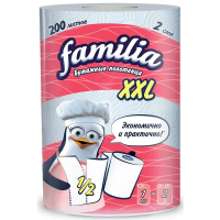 Бумажные полотенца Familia XXL белые, 2 слоя, 25м