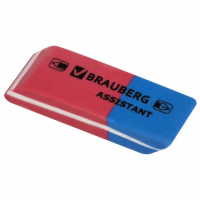 Ластик Brauberg Assistant 80 41х14х8мм, красно-синий