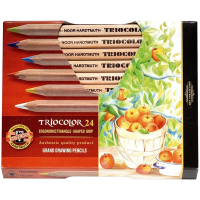 Карандаши цветные Koh-I-Noor 'Jumbo Triocolor 3151' 24цв, трехгран., утолщен., неокр. корпус, картон