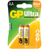 Батарейка Gp Ultra Alkaline AA LR6, 1.5В, алкалиновые, 2шт/уп