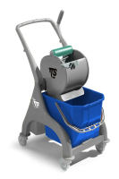 Тележка уборочная Nick (1*15л) пластиковая с отжимом Dry с U образной ручкой TTS,  цвет серый, 00066