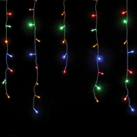 Электрогирлянда светодиодная ЗОЛОТАЯ СКАЗКА 'Бахрома', 100 ламп, 2х0,5 м, многоцветная, 591270