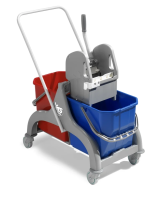 Тележка Nick30 (2*15 л) TTS,  пластик.база серая,  с U-образной метал. окрашенной ручкой и отжимом T