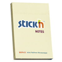 Блок для записей с клейким краем Hopax Stick'N желтый, 76х51мм, 100 листов