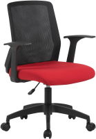 Кресло Cactus CS-MC222-BKRD черный сиденье темно-красный сетка/ткань низк.спин. крестов. пластик пла