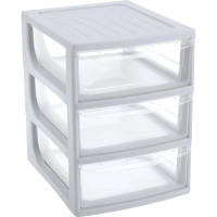 Бокс с выдвижными лотками А5 195х254х264мм 3выдв.отд, светло-сер. 433223730