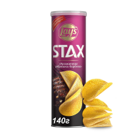 Чипсы LAY'S Stax ароматные ребрышки барбекю, 140г