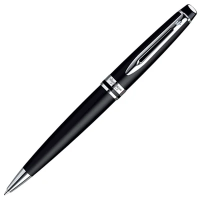 Шариковая ручка автоматическая Waterman Expert Matte Black CT 1мм, черный/серебристый корпус, S0951900