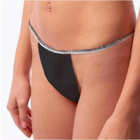 Одноразовые трусы Safety Tanga женские, черные, нетканые,спанбонд, 25шт/уп