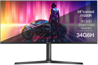 Монитор Hisense 34' 34G6H черный VA LED 1ms 21:9 HDMI HAS Piv 400cd 178гр/178гр 3440x1440 165Hz Free