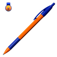 Ручка шариковая автоматическая с грипом ERICH KRAUSE 'R-301 Orange', СИНЯЯ, 1,0 мм, линия письма 0,5