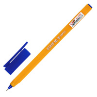 Ручка шариковая масляная STAFF EVERYDAY OBP-291, СИНЯЯ, трехгранная, корпус оранжевый, линия письма