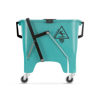 Ведро Squizzy Roll 15л TTS, полипроп, с 2-мя отжимами, педаль, ручка, колеса, зеленое,  0V006415