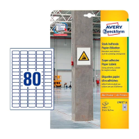 Этикетки самоклеящиеся Avery Zweckform L7872-20, белые, 35.6х16.9мм, 80шт на листе А4, 20 листов