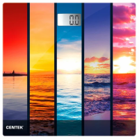 Весы напольные CENTEK CT-2421 'Закат', электронные, вес до 180 кг, квадрат, стекло, с рисунком, CT-2