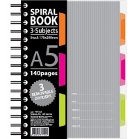 Блокнот Attache Spiral Book серый, А5, 140 листов, в клетку, на спирали